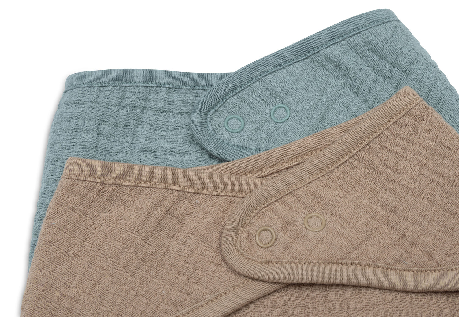 Bavoir Bandana Gaze de Coton - 2 Unités Sea Green/Biscuit