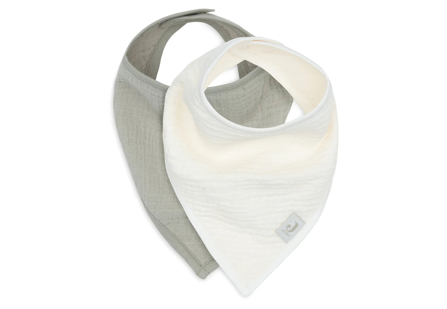 Bavoir Bandana Gaze de Coton - 2 Unités Olive Green/Oatmeal