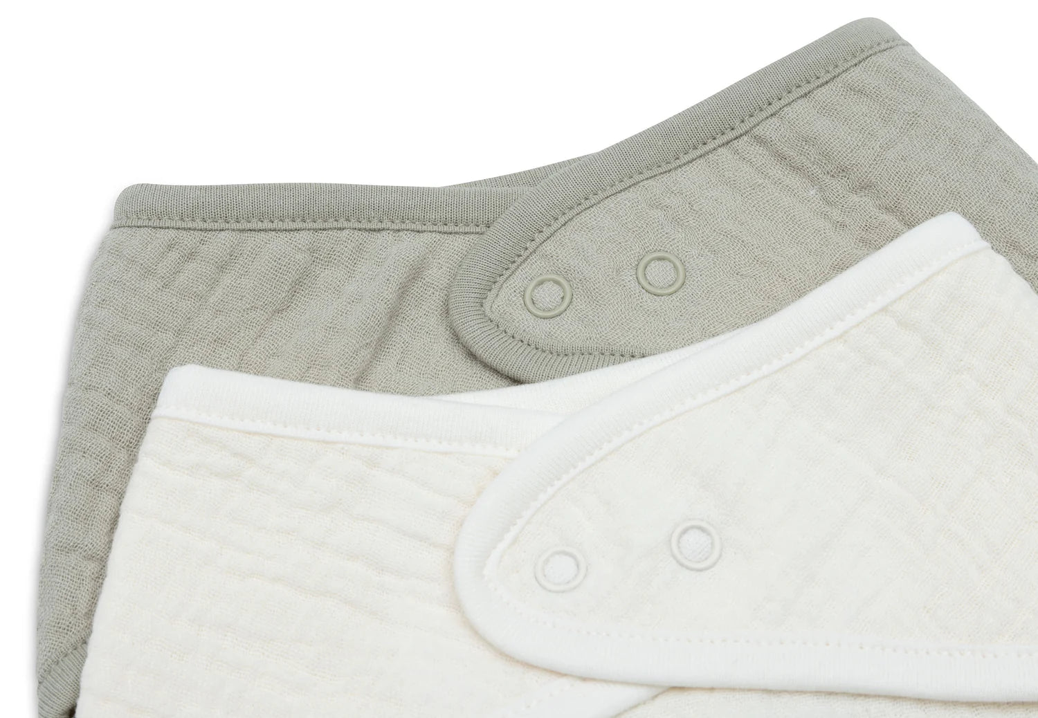 Bavoir Bandana Gaze de Coton - 2 Unités Olive Green/Oatmeal