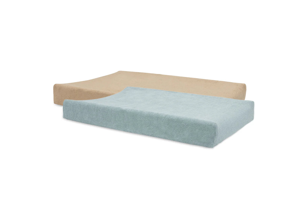 Housse matelas à langer Éponge - 2 Unités Sea Green/Biscuit