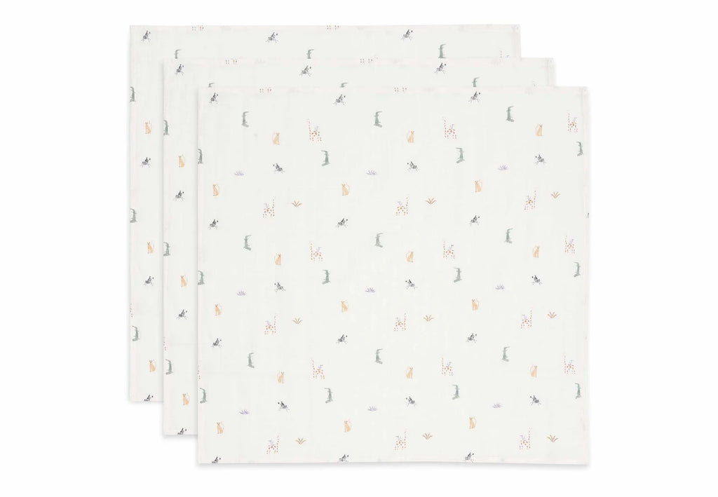 Lange gaze de coton small 70x70cm - Jungle Jambo - 3 Unités
