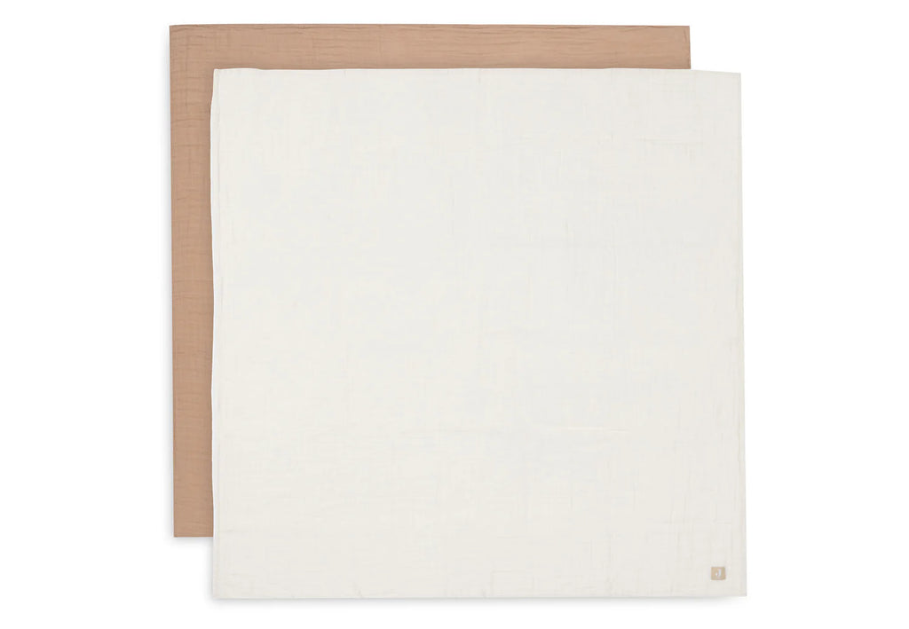 Lange gaze de coton 115x115cm - Basic - 2 Unités Ivory/Biscuit