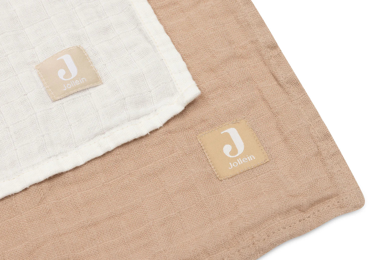 Lange gaze de coton 115x115cm - Basic - 2 Unités Ivory/Biscuit