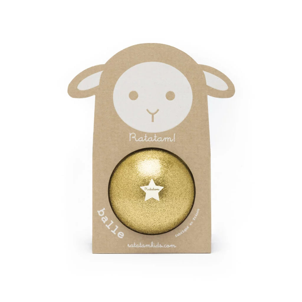 Balle mouton pailletée 10 cm – Or
