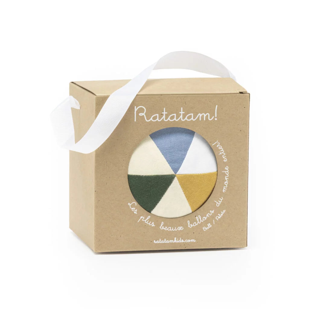Balle tissu bébé 10 cm - Moutarde