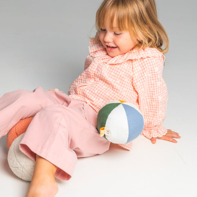 Balle tissu bébé 10 cm - Moutarde