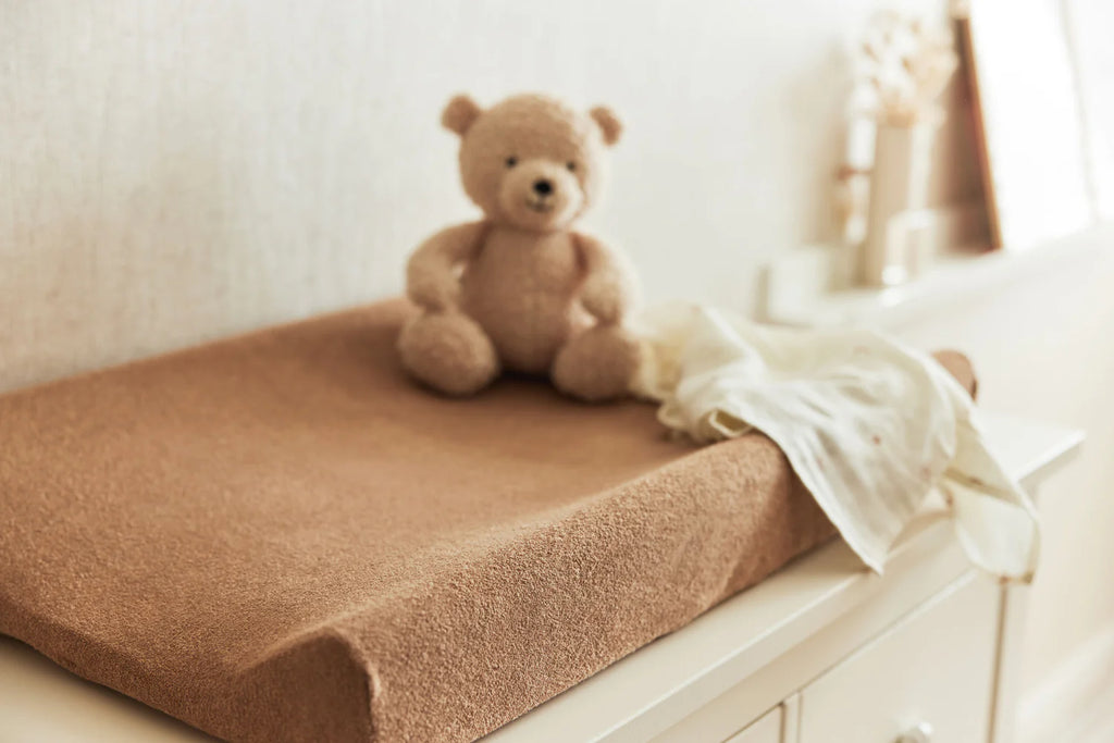 Housse matelas à langer éponge - Biscuit
