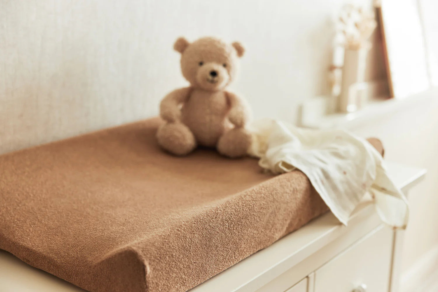 Housse matelas à langer éponge - Biscuit