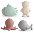 Lot de 4 jouets de bain silicone - Sea Life