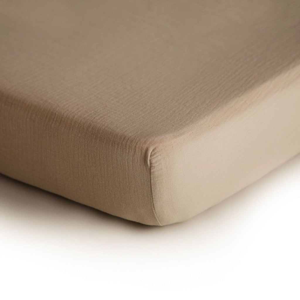 Drap housse gaze de coton - Natural 60x120cm