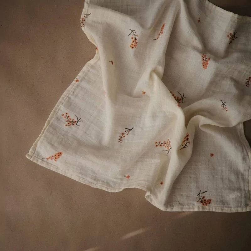 Pack 3 langes Mushie coton biologique - Flowers